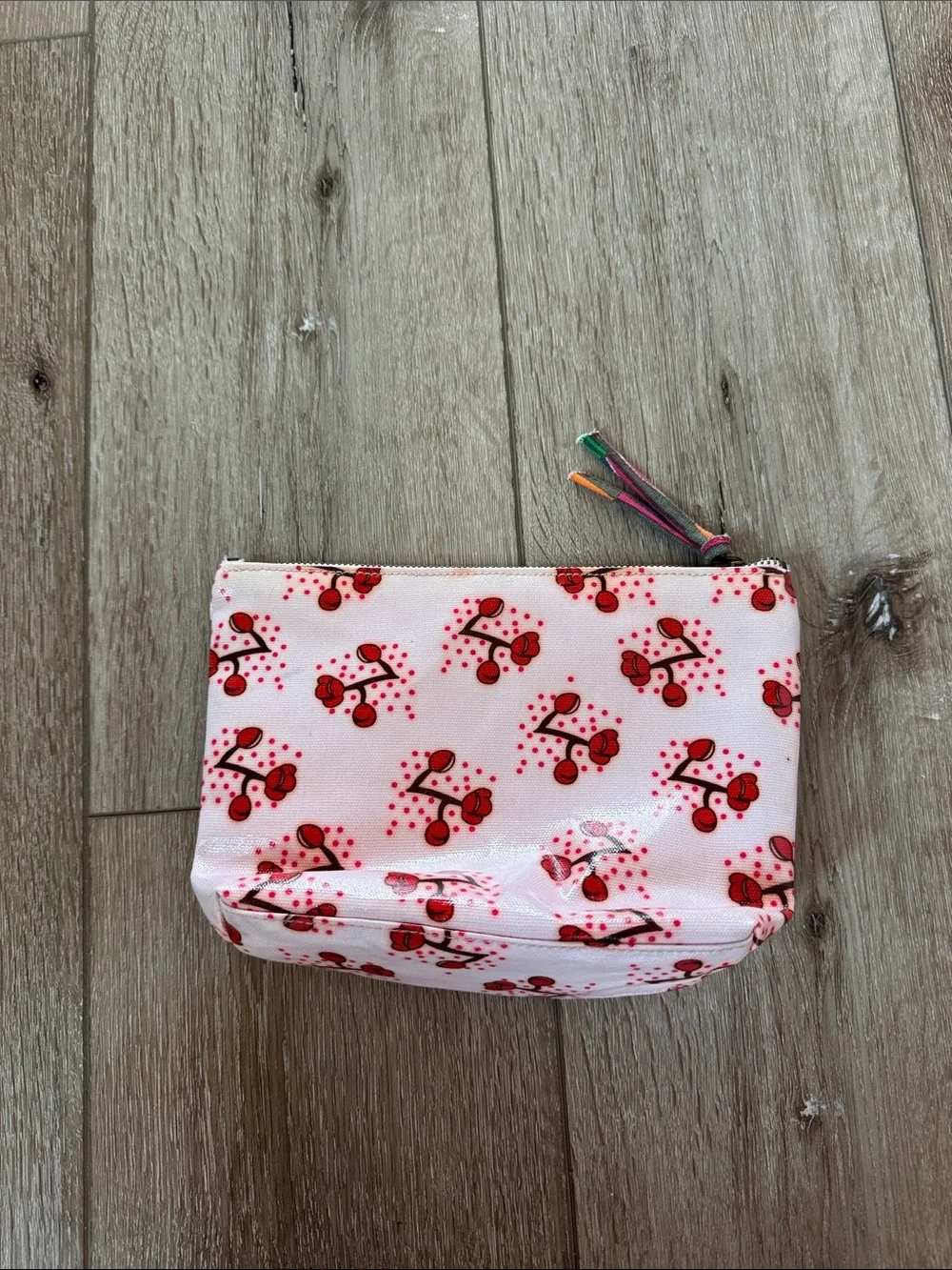 Pink Cherry Print Cosmetic bag Pouch